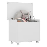 Baú Organizador de Brinquedos com Rodas: Branco e Prático! - imagem 1