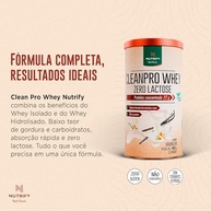 CleanPro Whey Zero Lactose - Proteína Concentrada - Sabor Baunilha - 450g - Nutrify - imagem 5