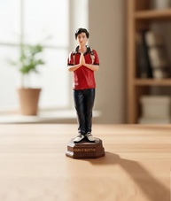 Estátua Devocional Beato Carlo Acutis em Resina | 15cm | Azul e Vermelho | Presente Católico Jovens - imagem 1
