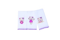 Babete Para Bebê Papizinha Bordada 32x32cm - 3 Unidades Macias e Absorventes - imagem 1