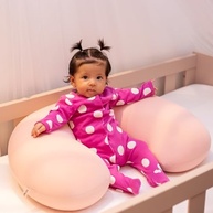 Almofada de Amamentação Ergonômica Rosa Bebê - Capa Lavável e Suporte Confortável - imagem 5