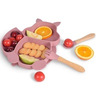 Alimentação Silicone para Bebê Fovolat - Forma Esquilo 8 Peças | Pratos e Talheres Seguros para Desmame - imagem 5