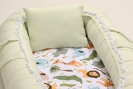 Kit Almofada de Amamentação + Ninho Berço Redutor Bebê Menino Algodão (Floresta) - Conforto e Segurança em Um Só Conjunto - imagem 5