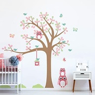 Adesivo de Parede Infantil Árvore Coruja Baby - Decoração Divertida e Educativa para Quartos de Bebê - imagem 1