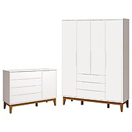 Cômoda com Porta e Guarda-Roupa Classic Elfe: Elegância e Espaço para o Quartinho do Bebê - imagem 2