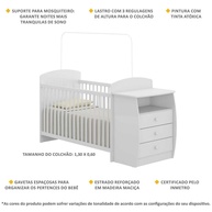 Berço Cômoda Branco Rafael: Otimize o Quarto do Bebê! - imagem 2