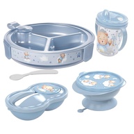 Plasútil Kit Refeição Bebê 4 Peças com Prato Térmico Azul - Seguro, Prático e Ergonômico - imagem 1