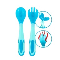 Kit Talheres Bebê Flexível Termossensível com Garfo e Colher - Segurança e Conforto nas Refeições Infantil - imagem 2