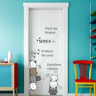 Adesivo Decorativo Infantil Gatos - Lavável, Seguro e Fácil Aplicação para Quarto de Bebê - imagem 5