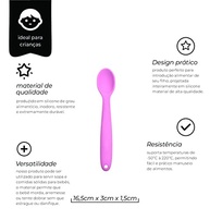 Colher de Silicone para Bebê Rosa - Segura, Macia e Fácil de Limpar - imagem 3