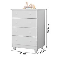 Cômoda Infantil Lara Branco – 4 Gavetas para Bebê - imagem 2