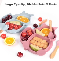 Alimentação Silicone para Bebê Fovolat - Forma Esquilo 8 Peças | Pratos e Talheres Seguros para Desmame - imagem 3