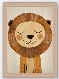 Kit 4 Quadros para Quarto de Bebê - Animais Fofos em Madeira Premium | Leão, Elefante, Urso e Raposa - imagem 5