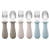 Conjunto de Utensílios para Bebês PandaEar - 6 Peças em Silicone e Aço Inoxidável - imagem 2