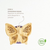Prato de Bambu com Divertida Borboleta Pippo - Seguro, Antimicrobiano e Ecológico para Bebês - imagem 5