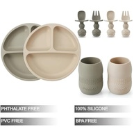 PandaEar Conjunto de Alimentação Silicone para Bebês - Pratos Divididos com Sucção, Copos e Talheres Seguros - imagem 4