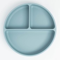 Prato de Silicone com Ventosa e Divisórias Azul Sonho - Seguro e Prático para Bebês - imagem 4