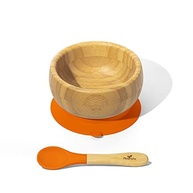 Tigela e Colher de Bambu com Ventosa para Bebês - Avanchy Baby Bowl Orange - imagem 2