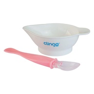 Kit Prato com Colher Rosa Clingo - Segurança e Estilo para Bebês - imagem 1