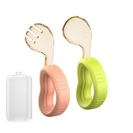 Conjunto de Garfo e Colher para Bebês em Aço Inoxidável 316 com Caixa de Armazenamento - Ideal para Aprendizagem Infantil - imagem 2