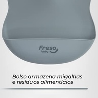 Babador de Silicone Freso Baby - Impermeável, com Bolso e Fecho Ajustável para Bebês - imagem 4