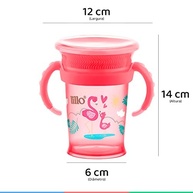 Lillo Copo Treinamento 360º com Alça 207ml - Rosa | Transição Segura e Divertida para Bebês - imagem 3