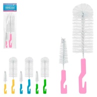 Escova de Mamadeira Dupla Rosa - Limpeza Profunda e Segura para Bebês - imagem 1