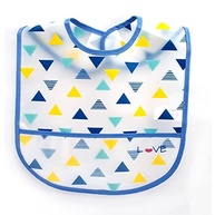 Babador com Bolso Triângulo Azul Love - Proteção e Estilo para Bebês - imagem 3