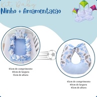 Almofada de Amamentação com Ninho Redutor – Conforto e Segurança para Bebês (Gota Azul) - imagem 4