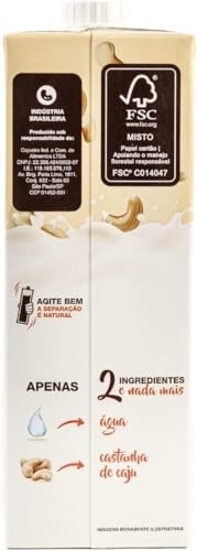Kit c/3 Bebida Vegetal Cajueiro Castanha Água e Só 1L - imagem 5