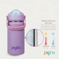 Pippo Garrafa Térmica Infantil Aço Inox - Mantém Bebidas Geladas por 24h (Roxa) - imagem 4