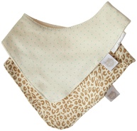 Zip Babador Bandana (2 Unidades) Poá/Rajado Bege - Estilo e Conforto para Bebês - imagem 1