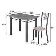 Mesa de Cozinha com 4 Cadeiras Botanic Bege - imagem 2