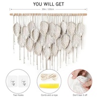 Tapeçaria de Macramê Boho Folhas Bege - Decoração de Parede Feita à Mão para Quarto e Sala - imagem 4