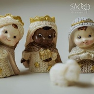 Presépio Natalino Infantil Completo 10 Peças em Resina Bege - Decoração Tradicional e Segura - imagem 5