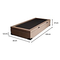 Base para Cama Box Solteiro Martin Premium com Baú Suede Bege - imagem 2