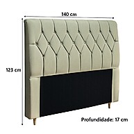Cabeceira Casal Istambul: Elegância Suede Bege - imagem 2