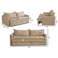 Sofá Retrátil e Reclinável 1,85m Maísa Suede Bege - imagem 2
