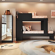 Beliche com Porta e Espelho – Solução Completa para Quartos Pequenos - imagem 1