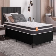 Cama Box Solteiro com Colchão de Molas Qatar 88x188x60cm – Conforto e Estabilidade para Dormir Bem - imagem 2