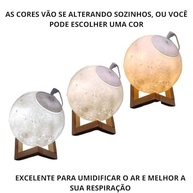 Luminária Umidificadora Lua Cheia 3D 880 ml - Iluminação e Bem-Estar em Ambientes Confortáveis - imagem 4