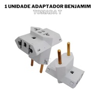 Adaptador Tomada T Benjamim 3 Pinos Bivolt 10/20A Branco - Conecte Mais com Segurança! - imagem 3