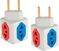 Kit 2 Adaptadores Benjamim 4 Tomadas 10A/20A Bivolt Padrão Brasileiro - Conecte Tudo! - imagem 1