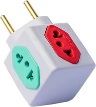 Adaptador Benjamin Cubo 3 Entradas 10A + 1 Entrada 20A - Plug Padrão Novo/Antigo Bivolt - imagem 1