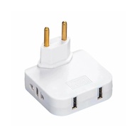 Adaptador Tomada Benjamin Articulado Flexível Bivolt 4 Entradas + 2 USBs - Portátil e Essencial para Viagens - imagem 1
