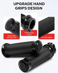 Manoplas Benlari Pretas 2,5cm para Harley Davidson: Sportster, Dyna, Softail e Touring - imagem 4
