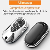Sindeda Capa para chaveiro Mercedes Benz com chaveiro, capa macia de proteção total para chave - imagem 4