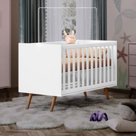 Berço Mini Cama Qencanto Retrô Qmovi Branco - Design Clássico e Conforto para Bebês - imagem 1