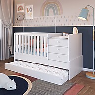 Berço Cama Multifuncional Branco: 3 em 1! - imagem 1