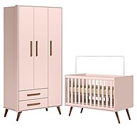 Berço e Guarda-Roupa Retrô Rosa: Quartinho Completo! - imagem 1
